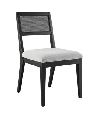 Nimba Faux Rattan Fabric Dining Chairs, Set of 2