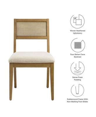 Nimba Faux Rattan Fabric Dining Chairs, Set of 2