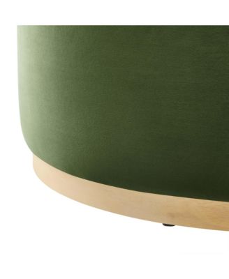 Tilden Large 38" Round Performance Velvet Upholstered Ottoman