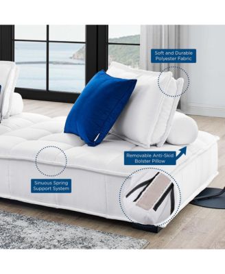 Saunter Tufted Fabric Armless Chair