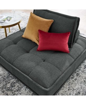 Saunter Tufted Fabric Armless Chair