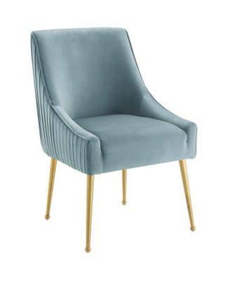 Discern Pleated Back Upholstered Performance Velvet Dining Chair, Set of 2