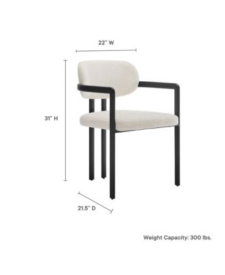 Elio Barrel Fabric and Metal Dining Chair