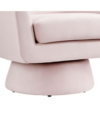 Astral Performance Velvet Fabric and Wood Swivel Chair