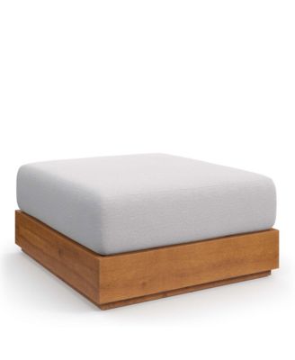 Tahoe Outdoor Patio Acacia Wood Ottoman