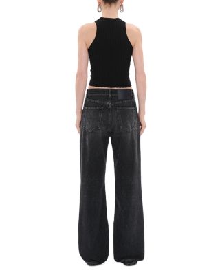 Korea Mid Rise Wide Leg Jeans n Authentic Black