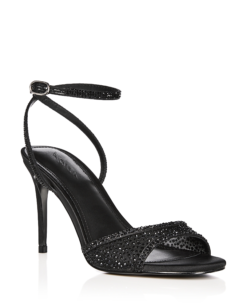 Aqua Women's Naya Embellished Mesh High Heel Sandals - Exclusive