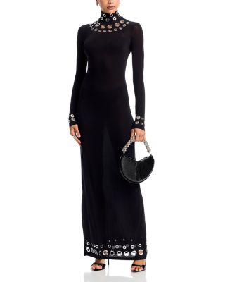 Grommet Mock Neck Gown