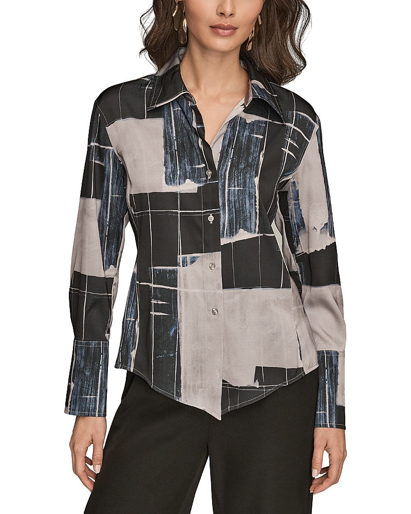 Donna Karan New York Long Sleeve V Neck Blouse