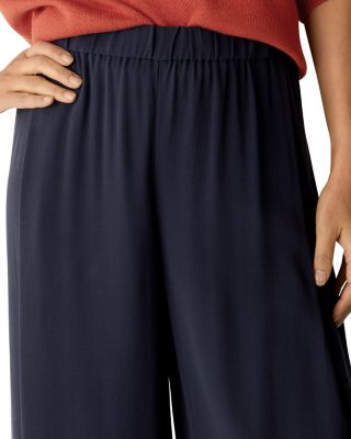 Silk Georgette Crepe Wide Ankle Pants