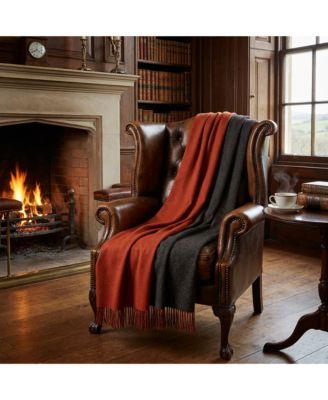 The Gentlemen's Collection Reversible Double Cloth Lambswool Throw