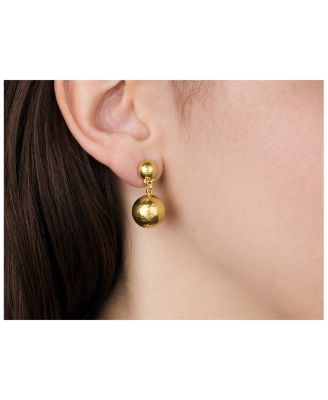 24K Yellow Gold Spell Drop Earrings