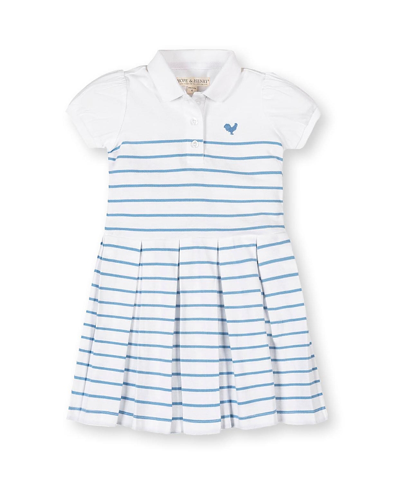 Hope & Henry Girls' Organic Puff Sleeve Pique Polo Dress - Little Kid, Big Kid
