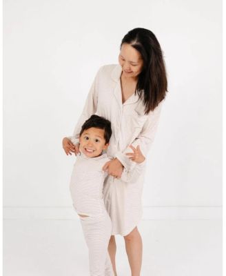 Boys' Oatmeal Stripe Bamboo Kids Pajama Set &acirc;€“ Little Kid, Big Kid