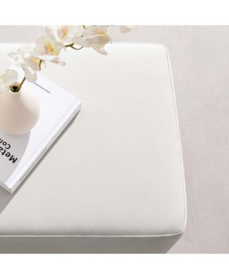  Tilden 17" Square Performance Velvet Upholstered Ottoman