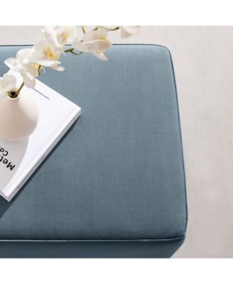  Tilden 17" Square Performance Velvet Upholstered Ottoman