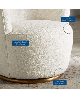  Nora Boucle Upholstered Swivel Chair