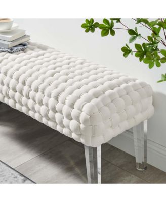 Prologue Woven Performance Velvet Ottoman