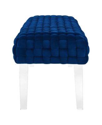 Prologue Woven Performance Velvet Ottoman