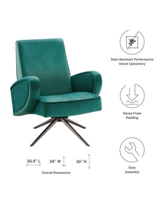  Superior Performance Velvet Swivel Chair