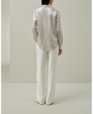  Spread Collar Silk Shirt