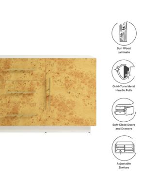  Abel 59 Inch Burl Wood Sideboard Buffet TV Stand