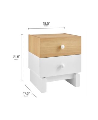  Nolia 2-Drawer Color Block Nightstand