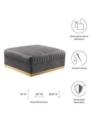  Sanguine Channel Tufted Performance Velvet Modular Sectional Sofa Ottoman