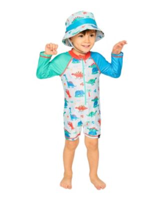 Boys' One-Piece Long Sleeve Dinosaur Print Rashguard - Baby