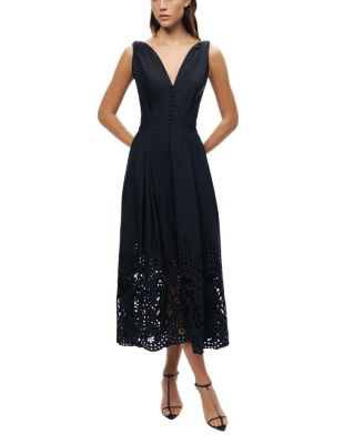 Sleeveless Embroidered Midi Dress