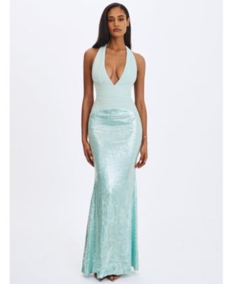  Wendale Sequin Plunging Mermaid Maxi Dress