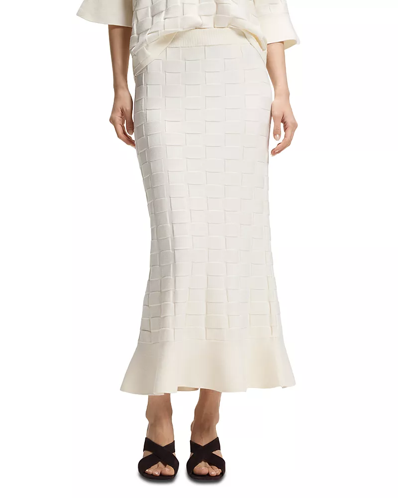Hugo Boss Foppy Check Texture Maxi Skirt - Exclusive