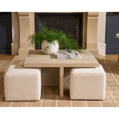 Dockside Cocktail Table with Four Ottomans