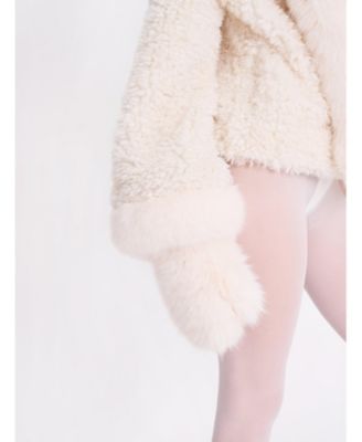  Katia White Faux Fur Mittens
