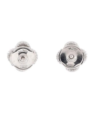  Sweet Alhambra Stud Earrings 18K White Gold and Diamonds