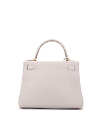 Kelly 28 Handbag Grey Togo with Gold Hardware