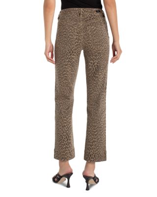 Kennedy Mid Rise Straight Jeans in Khaki Abstract Animal