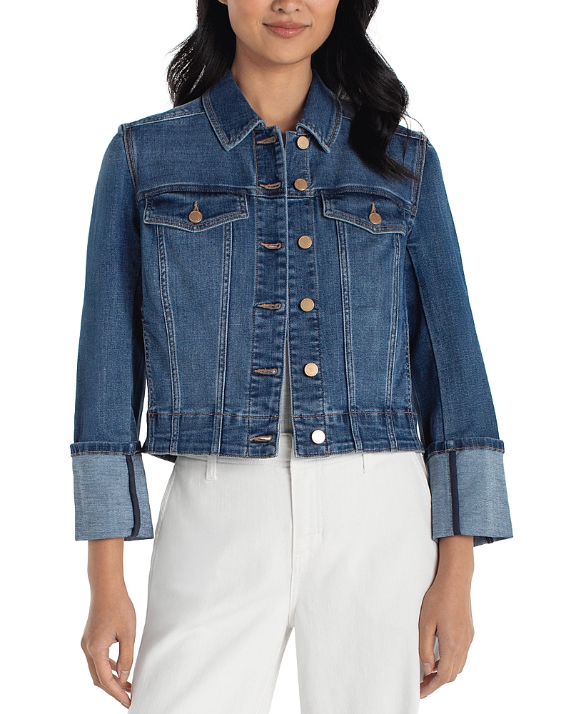 Liverpool Los Angeles Bracelet Length High Cuff Trucker Jacket in West Ways