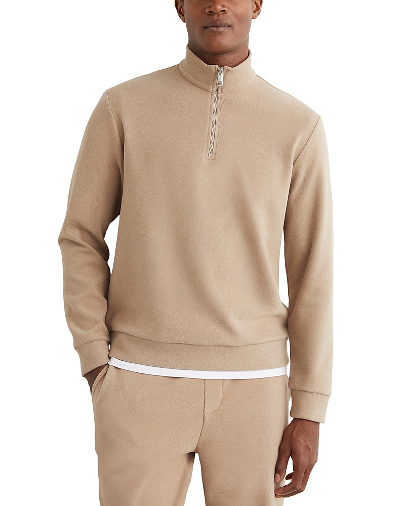 Reiss Brushed Rib Half-Zip Sweatshirt