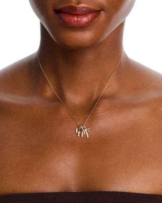 9K & 14K Yellow Gold Diamond LA & Palm Tree Pendant Necklace. 15-16" - Exclusive