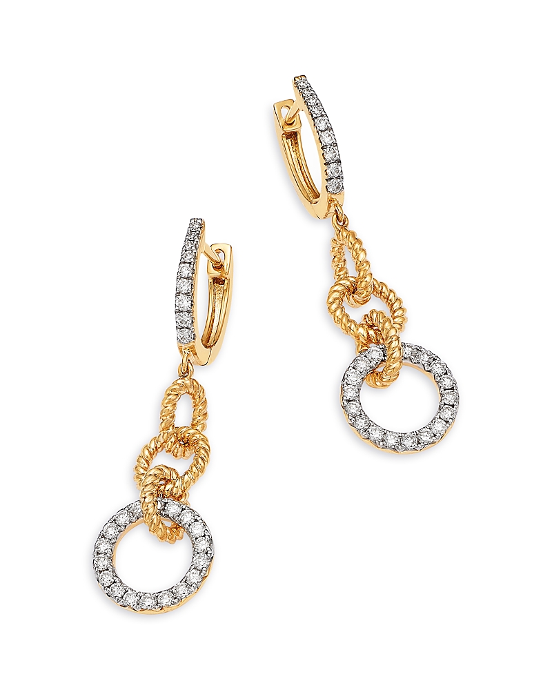 Bloomingdale's Fine Collection Diamond Circle Drop Earrings in 14K Yellow Gold, 0.85 tcw