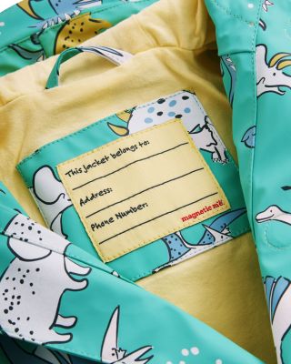 Unisex Dino Print Color Changing Magnetic Raincoat - Little Kid, Big Kid