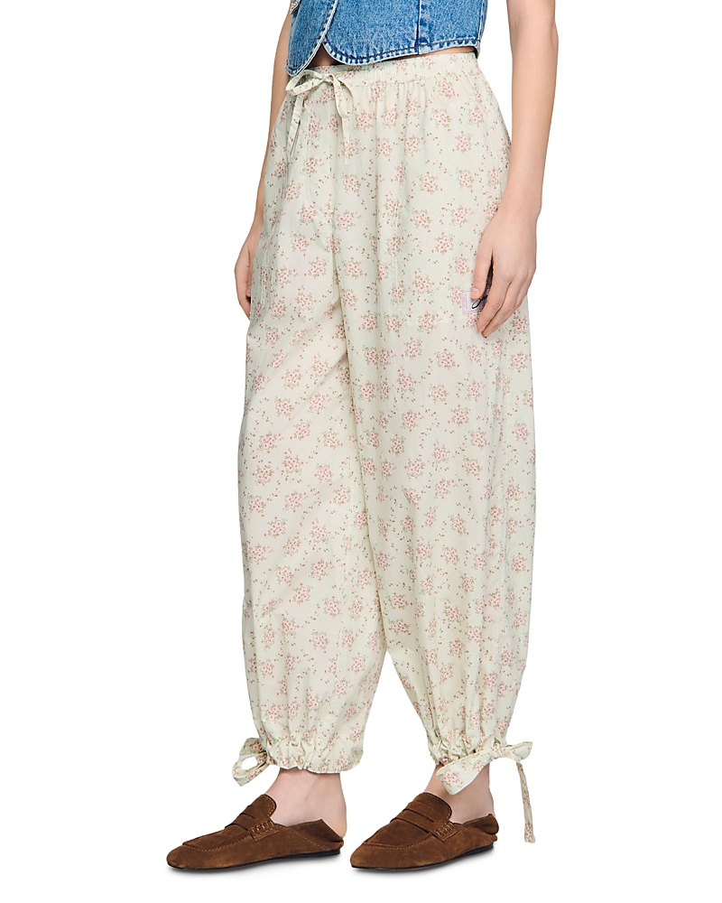 Sandro Davi Floral Wide Leg Pants
