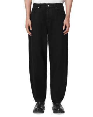 Regular Fit Curved Jeans in Washed Black