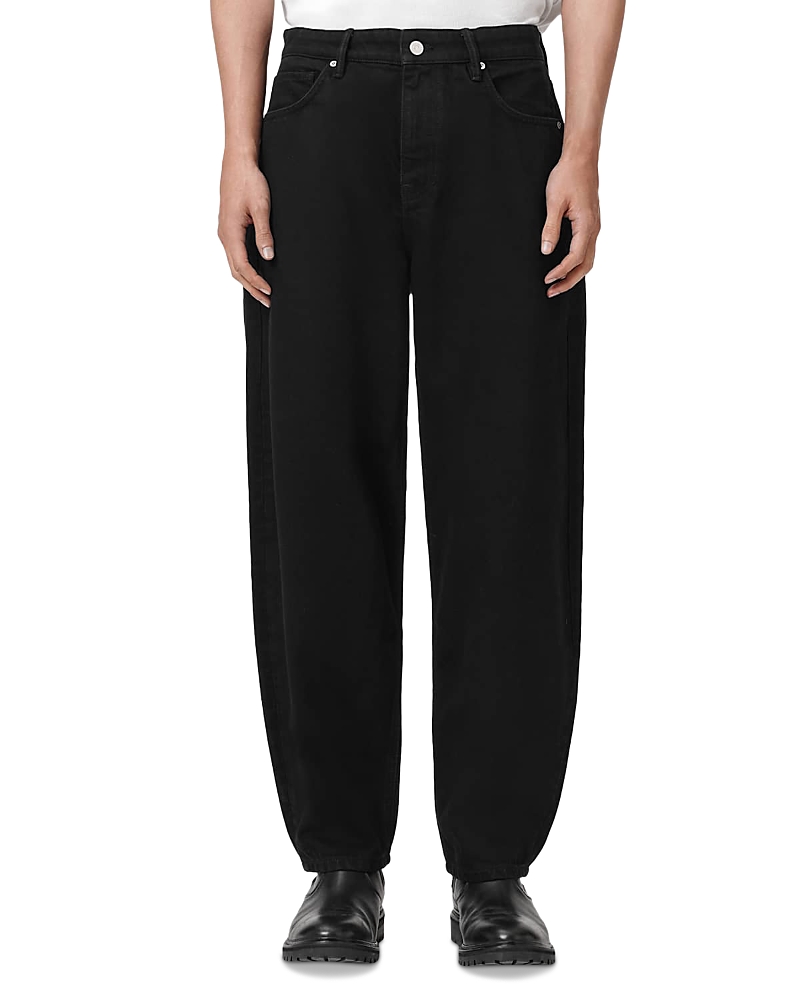 Allsaints Regular Fit Curved Jeans in Washed Black