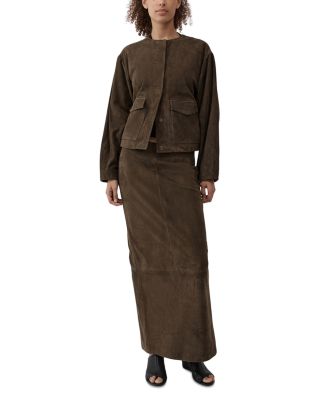 Suede Utility Cocoon Jacket