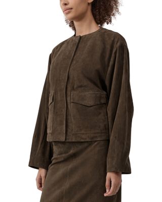 Suede Utility Cocoon Jacket