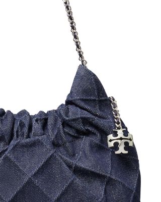 Fleming Mini Soft Denim Hobo Bag