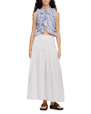 Aleonor Poplin Side Tie Maxi Skirt