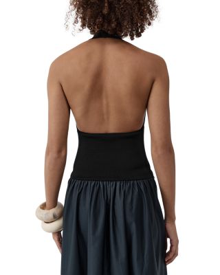 Knit Backless Halter Dress